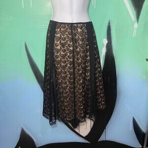 y2k lace low rise midi skirt